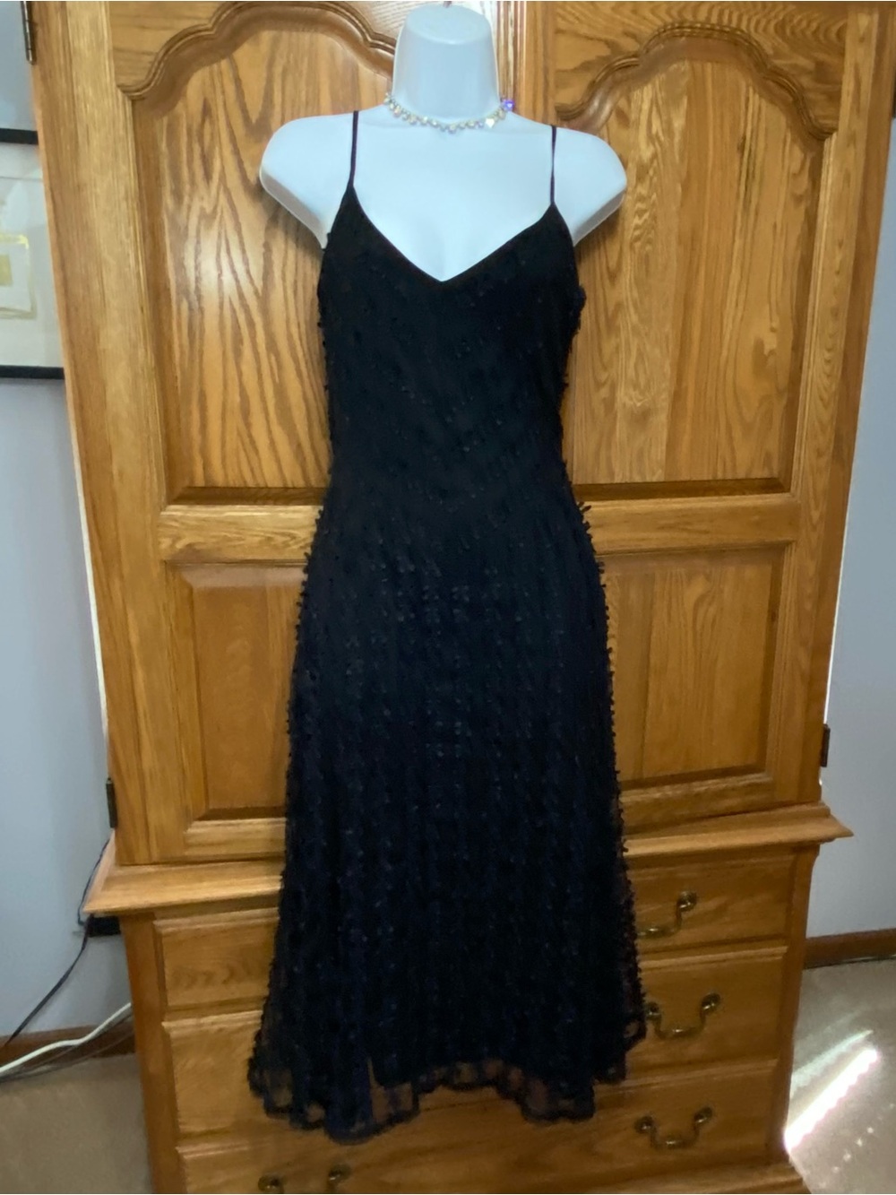 Betsey Johnson Vintage New York Black Sheer‎ Lace Mesh & Bows Pencil Dress 4 Y2K